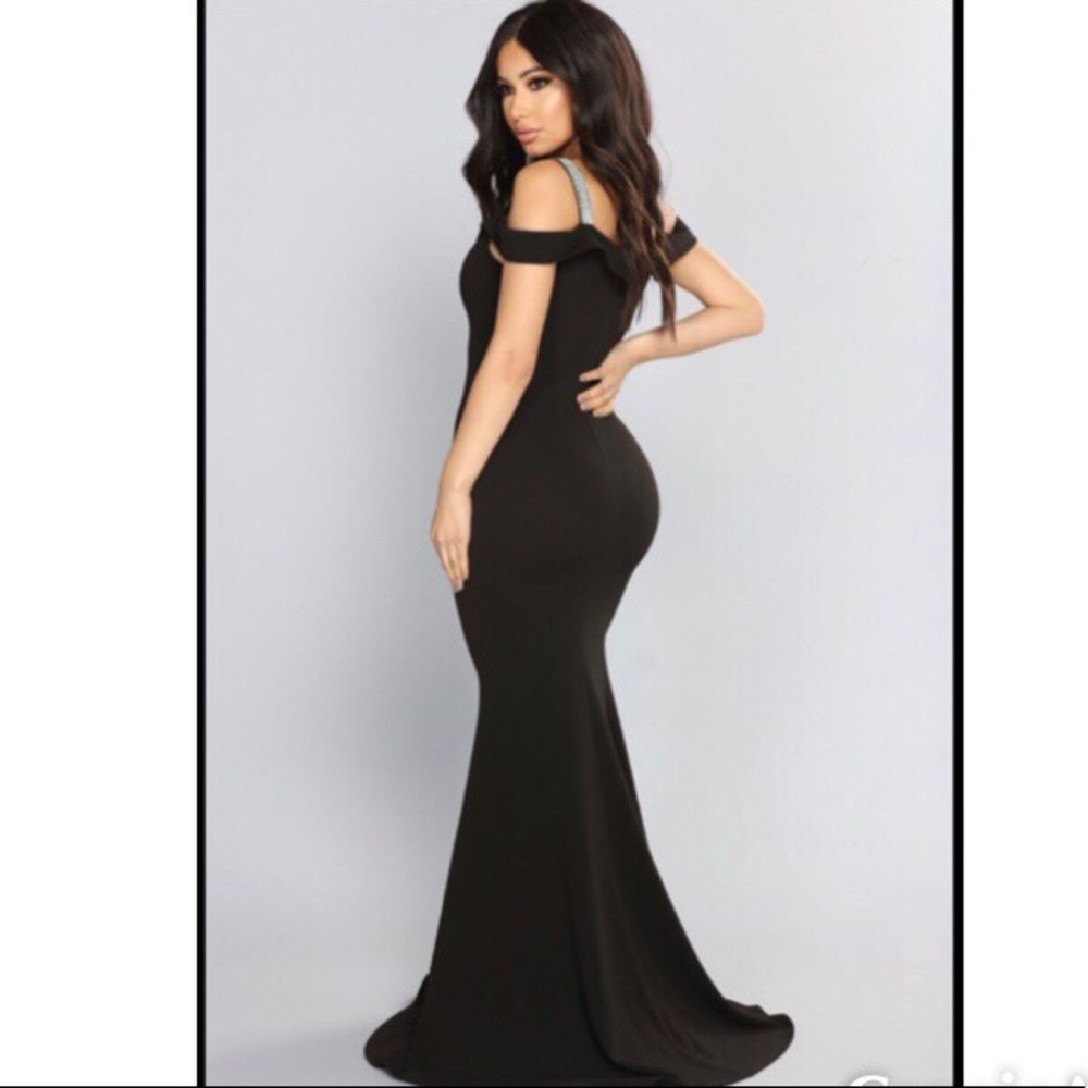 Beautiful Rhinestone Black Dress - Picture 2 of 2